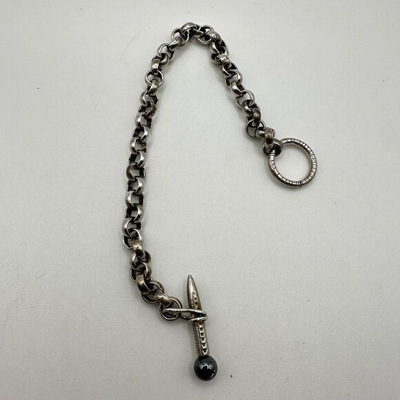 Unisex thick cable link sterling silver bracelet! - Picture 2 of 9